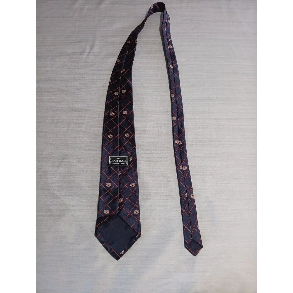 Auburn University AU All Over Print 100% Silk Neck Tie By Rah Rah Made In USA